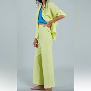 Ilana Kohn Lindy lemon green cotton pants sz 00